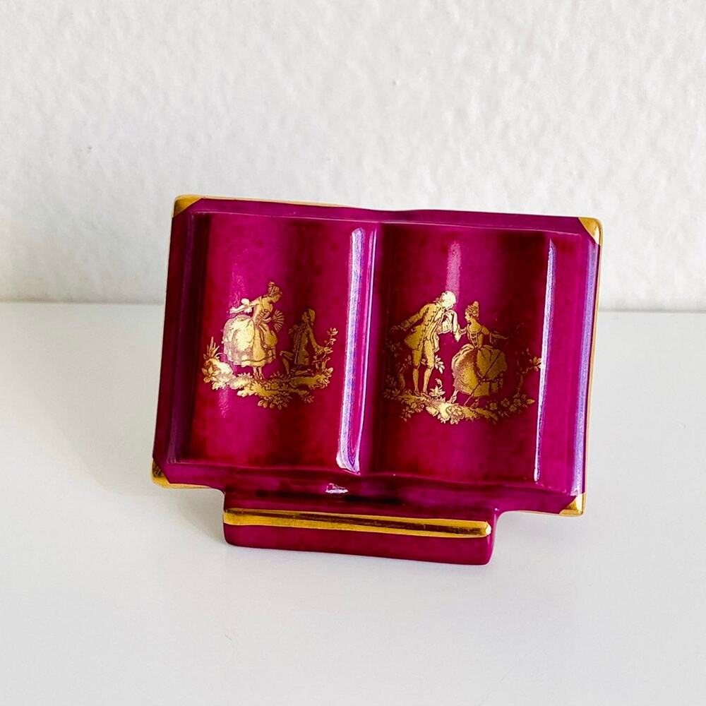 Limoges France Fragonard Porcelain Open Book Dollhouse Miniature